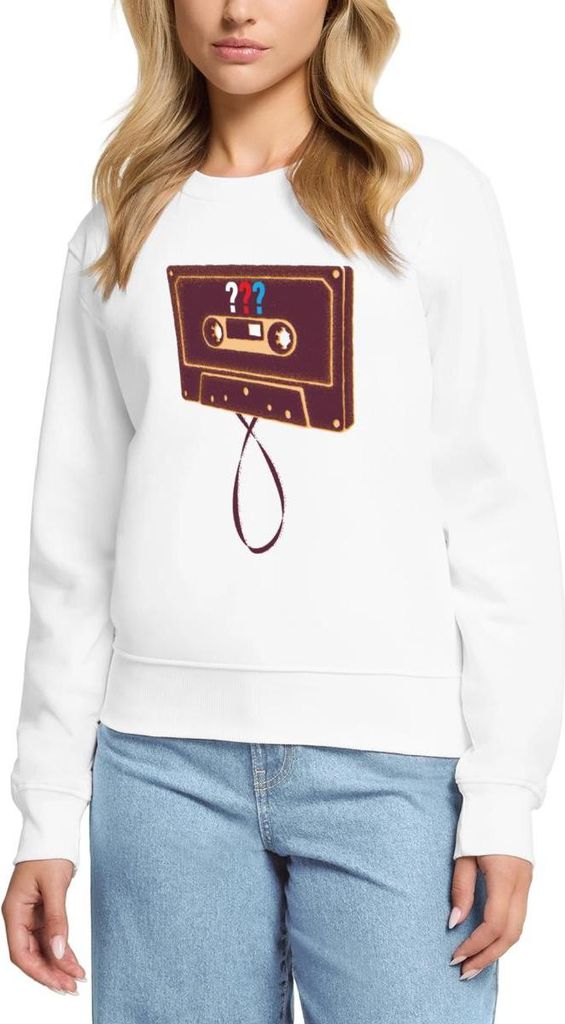 Spreadshirt Die Drei Fragezeichen Kassette Damen Premium Pullover, XXL, Weiß