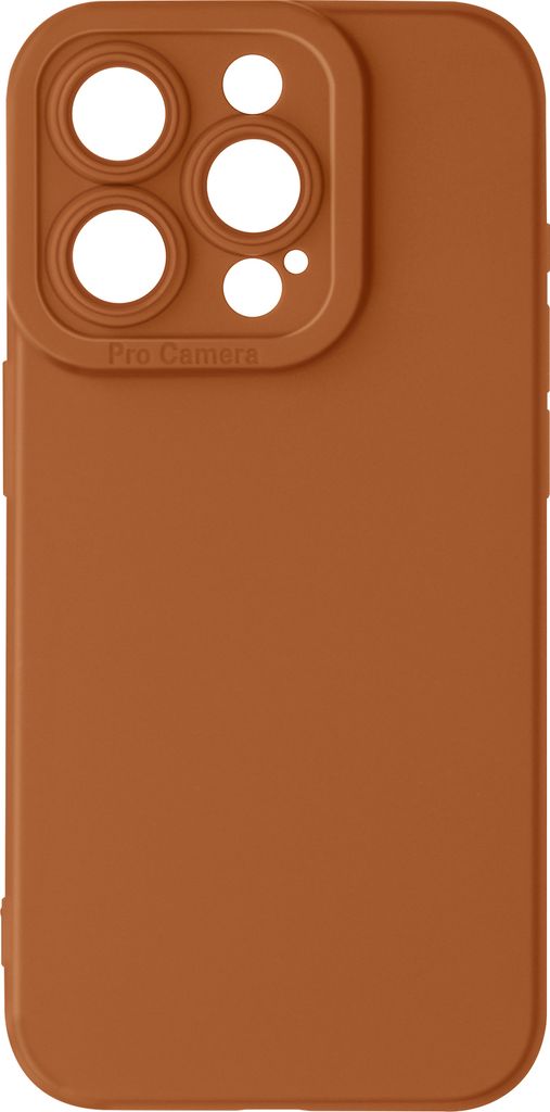 Avizar, SoftGlow Silikonhülle für Apple iPhone 15 Pro, geschützte Kamera, Hellbraun