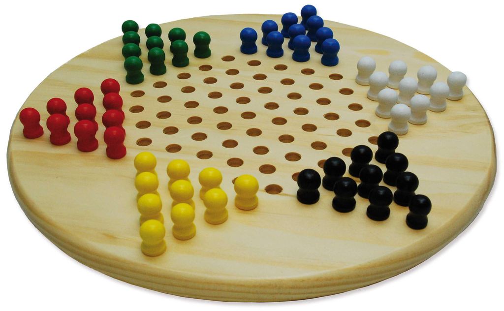Halma, jeu de société rond en bois pour 2 à 6 joueurs à Image du produit 