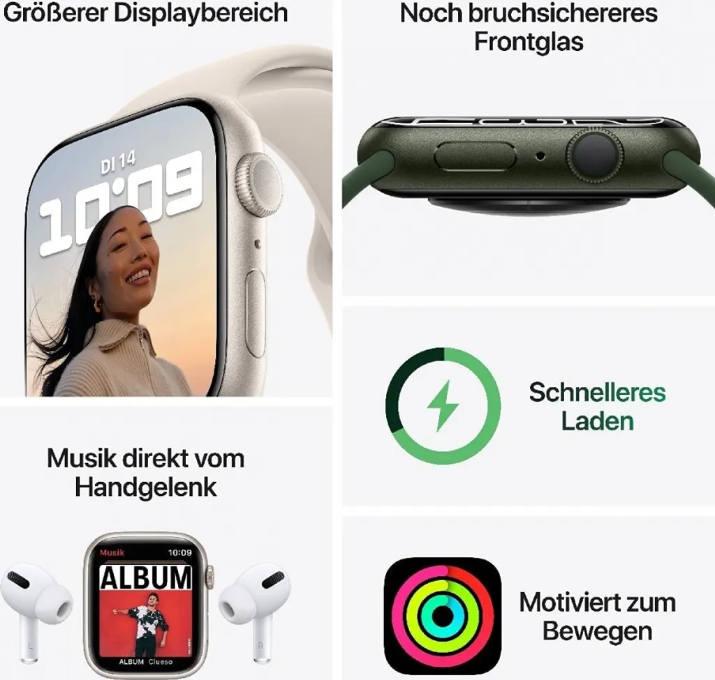 Montre Connectée Apple Watch S7 45mm Bleu Abyss avec Boîtier Alu - 4