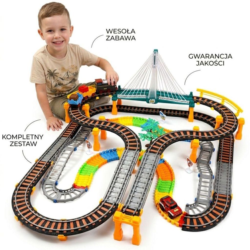 Woopie Electric Train Race Track 2w1 Wiadukt samochodowy Zdjęcie produktu 