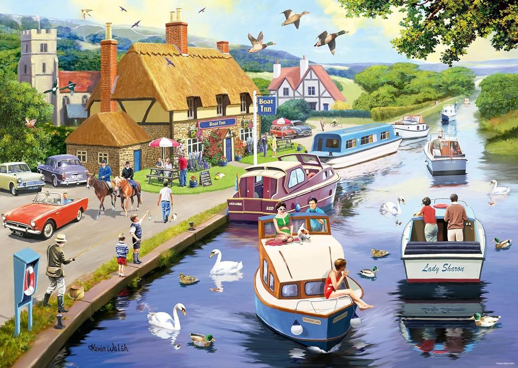 Ravensburger Puzzle 1000 Leisure Days No 7 Evening on the Riverbeschädigt