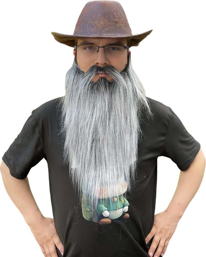 Falscher Bart, Rollenspielkostüm, Schnurrbart für alte Männer, mit elastischem Seil, Gesichtsbehaarung, Zubehör für Halloween, Cosplay, Partyz...