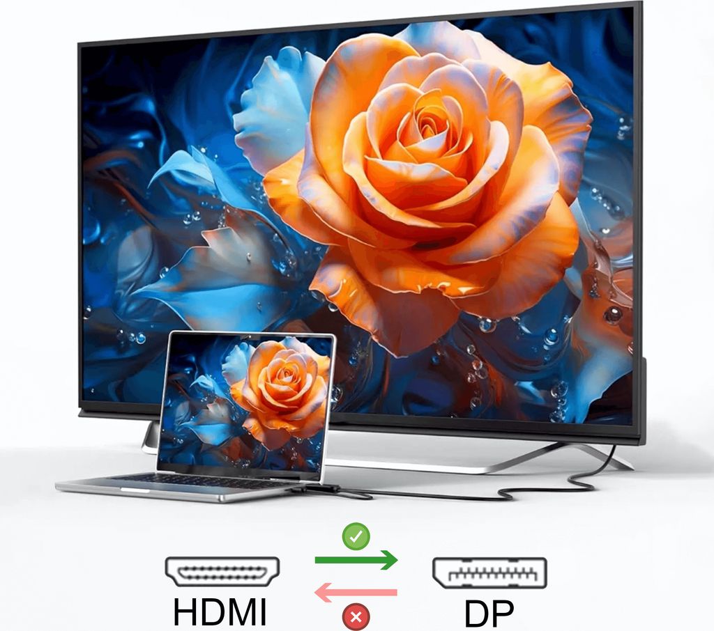 Převodní kabel HDMI na DISPLAYPORT DP 4K 60Hz 1,8 m Reagle Obrázek produktu 2