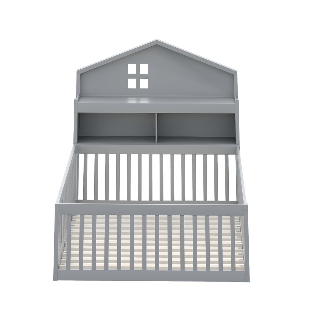 okwish Kinderbett Bodenbett 140 x 200, Hausleiste, mit Produktbild 