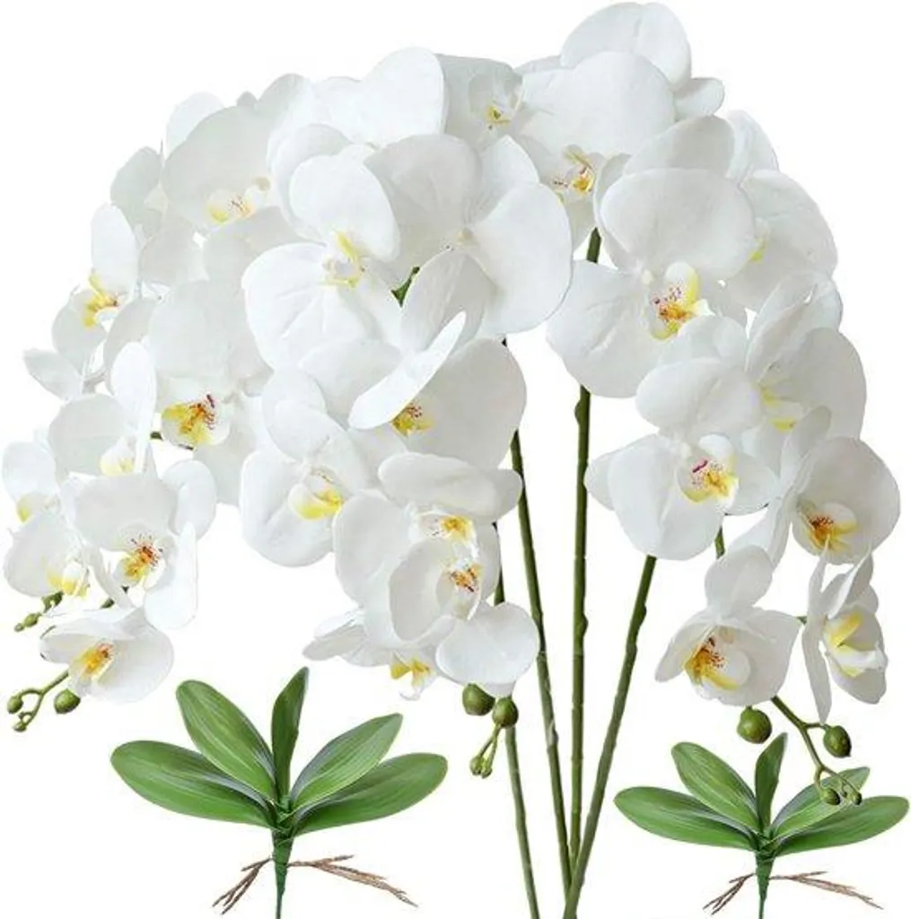 Décoration florale de mariage blanche, lot de 4 fleurs artificielles