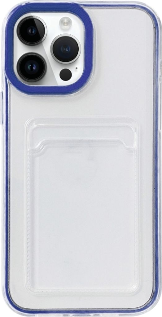 Für iPhone 13 Pro 360 Clear PC Hybrid TPU Telefongehäuse mit Card Slot (Royal Blue)