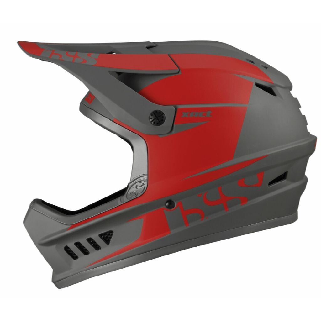 iXS XACT Evo Fullface MTB-Helm Red Graphite, Größe M/L 57-59 cm, ABS-Helmschale, Vortex-Belüftung, EPR-Notfallpolster, EN1078/CPSC-