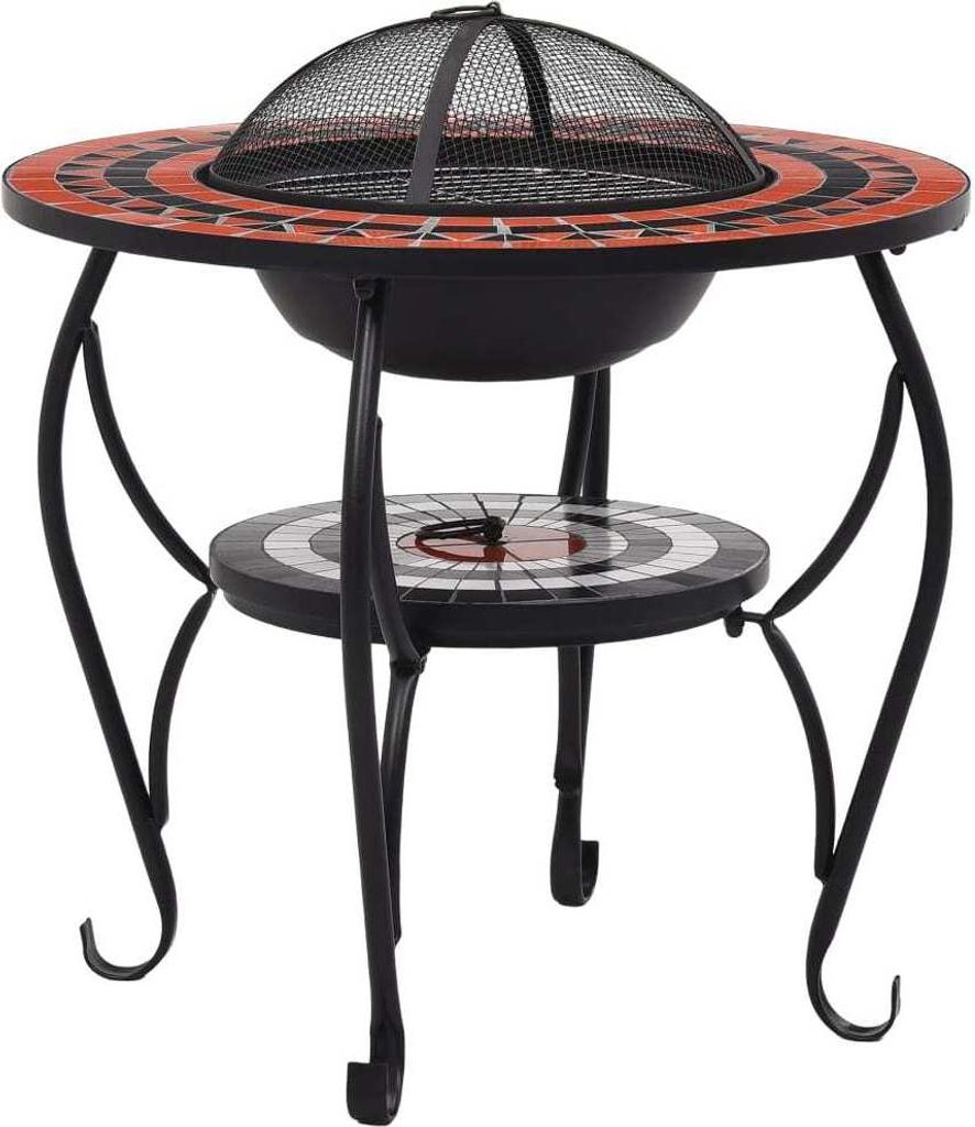 vidaXL Tavolo da fuoco in Vetroceramica mosaico terracotta Immagine del prodotto 