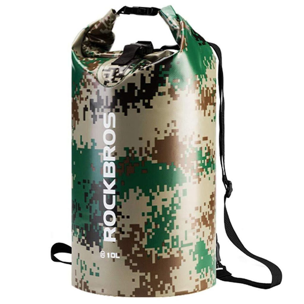 ROCKBROS Dry Bag Wasserdicht Packsack für Wassersport, Strand Camouflage 40L