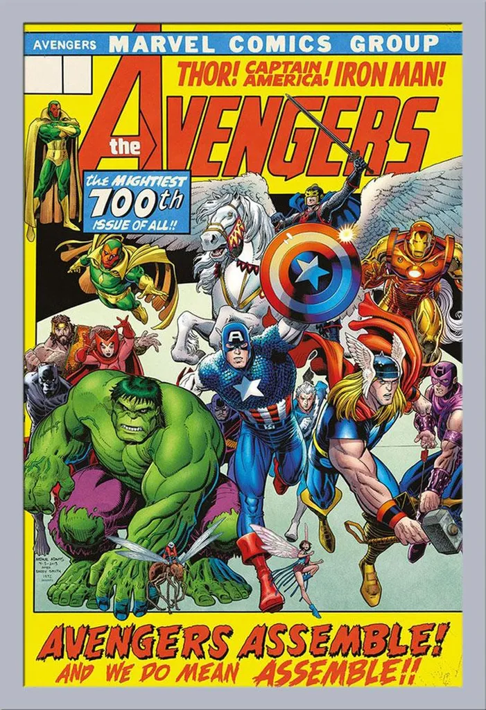 Offerta Poster Avengers 100 Marvel con Cornice Silver Shinsuke Maxi