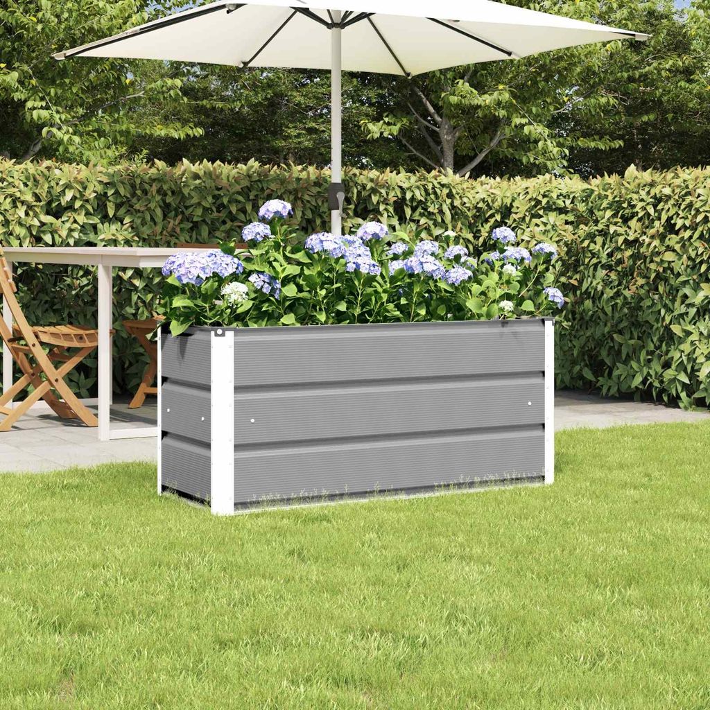 Maison Exclusive - Pflanzkübel Hellgrau 100 x 40 x 45 cm Stahl