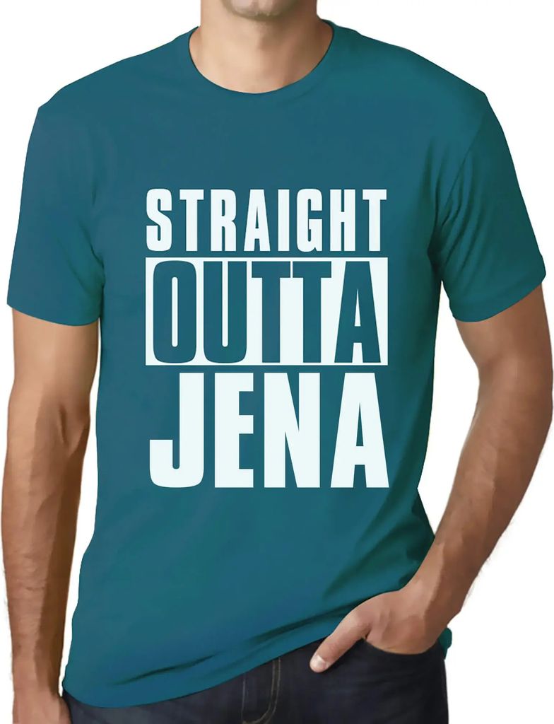 Herren Grafik T-Shirt Straight Outta Jena Öko-Verantwortlich Vintage Jahrgang Kurzarm Lustige Druck Geburtstag Geschenk Mann