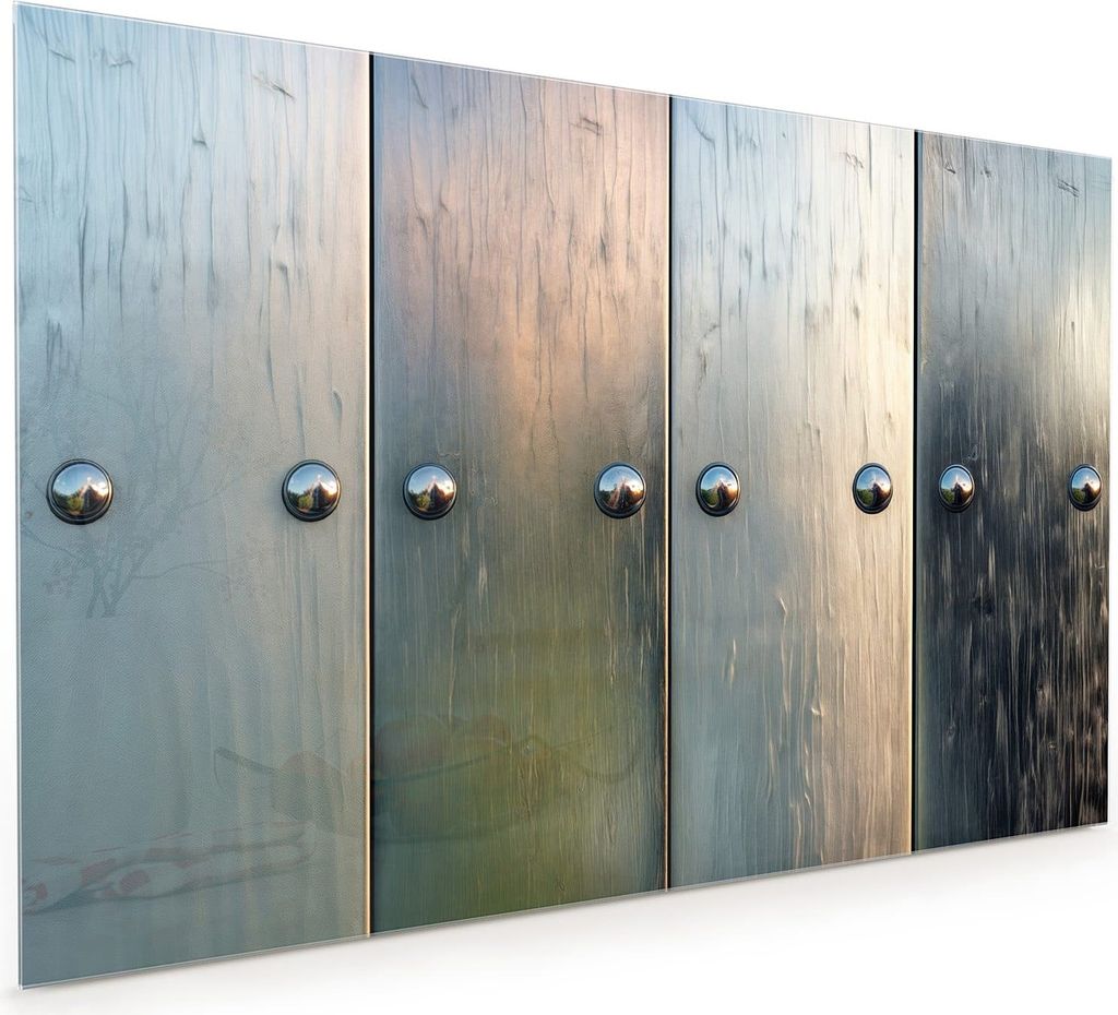 Küchenrückwand Spritzschutz Glas mit Motiv Metallene Paneele 40 x 40 cm