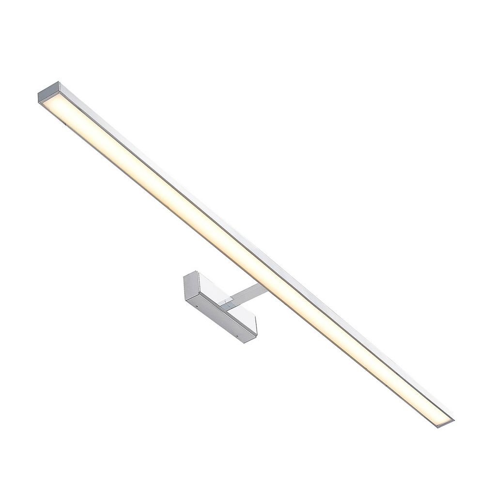 Lindby LED-Spiegelleuchte Jukka, 120 cm, chrom, Metall, IP44