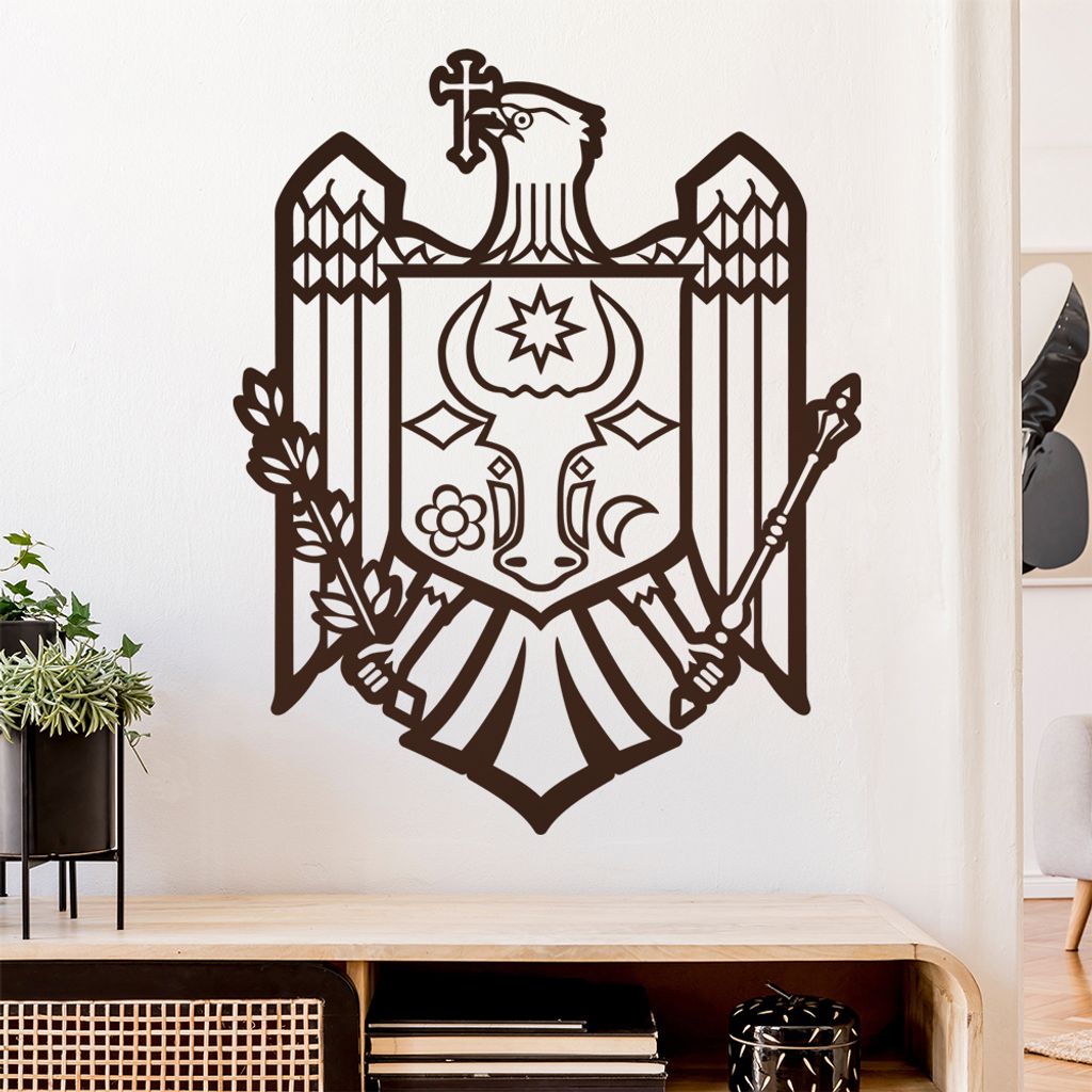 Moldawien Wappen Wandtattoo Wandaufkleber Wall Sticker - Dekoration, Küche, Wohnzimmer, Schlafzimmer, Badezimmer
