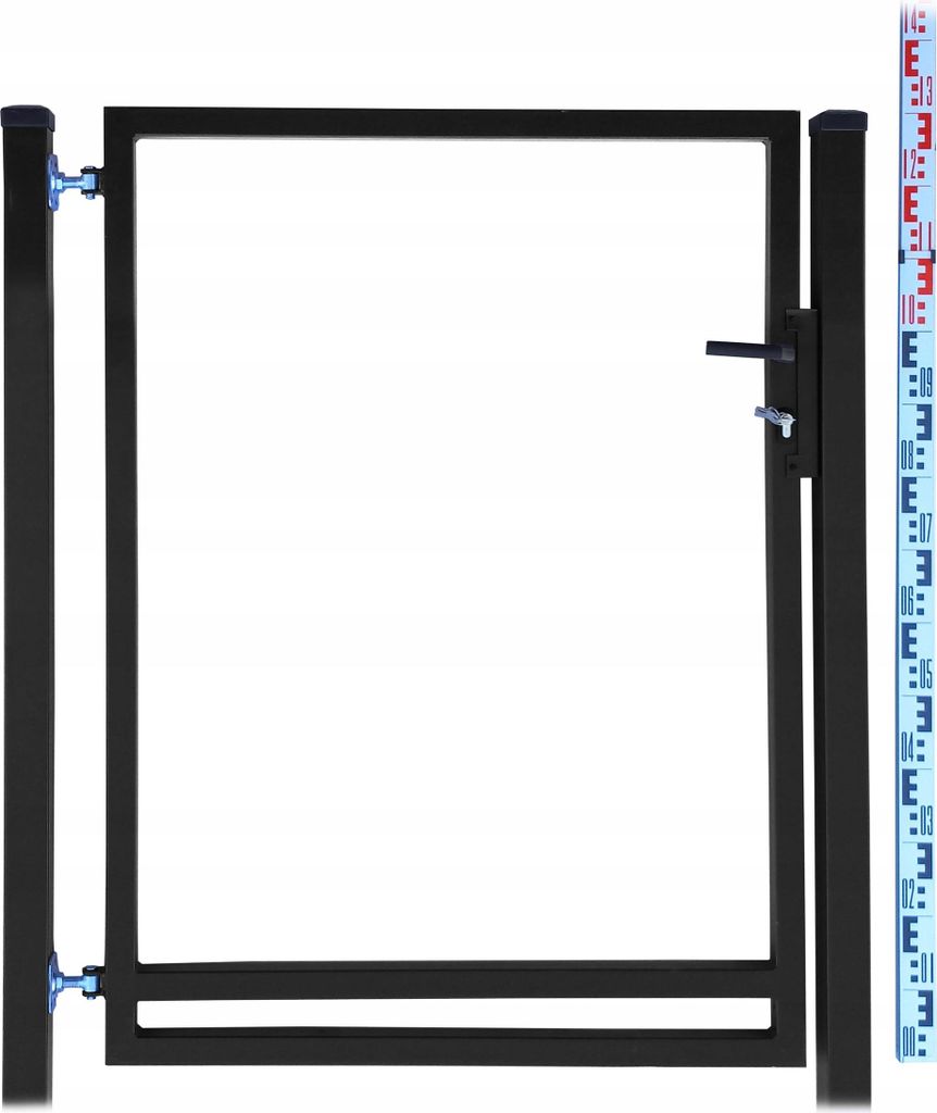 Gartentor - Rahmen für Zaunlatten und Paneele 130 cm Schwarz RAL9005 + PFOSTEN Zaunlatten