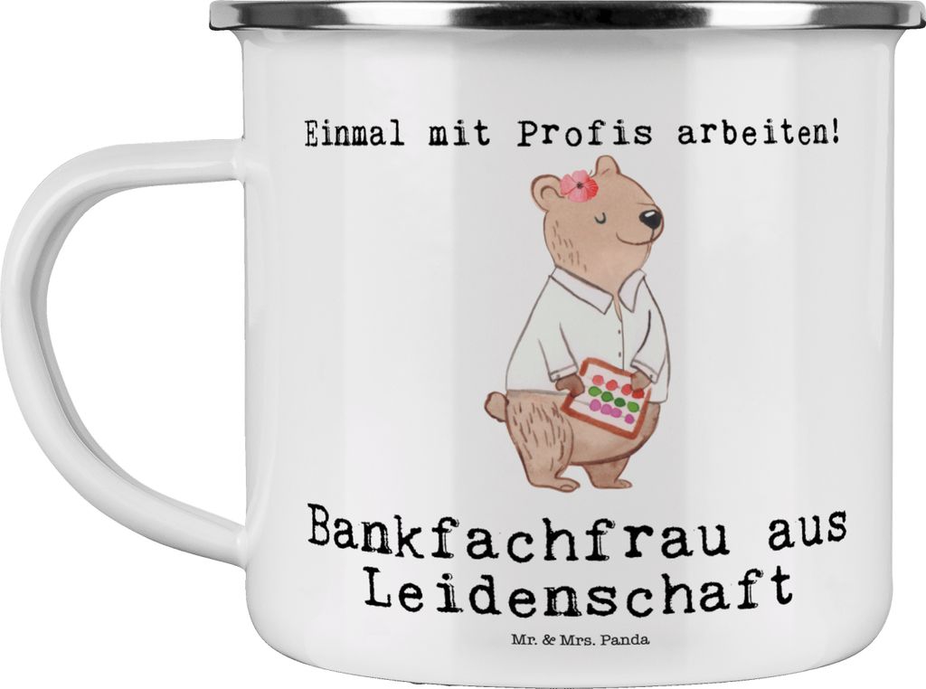 Mr. & Mrs. Panda Kaffeepott Bankfachfrau Leidenschaft - Weiß - Geschenk, Beruf, Bankangestellte, Teebecher, Witzig, Haferl, Lustig, Teetasse, bech...