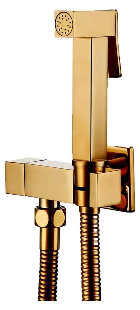 Handsprüher-Set mit heißem und kaltem Wasser, Wandmontage, Gold, tragbare Stoffwindelwaschanlage, Wasserhahn, Badezimmer-Duscharmatur aus Messing