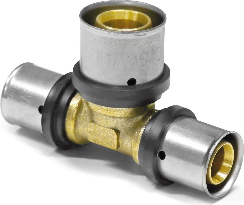 Pipetec Press-T-Stück Mittelabgang erweitert 20 x 2 - 26 x 3 - 20 x 2 : 20 x 2 - 26 x 3 - 20 x 2 mm Größe: 20 x 2 - 26 x 3 - 20 x 2 mm