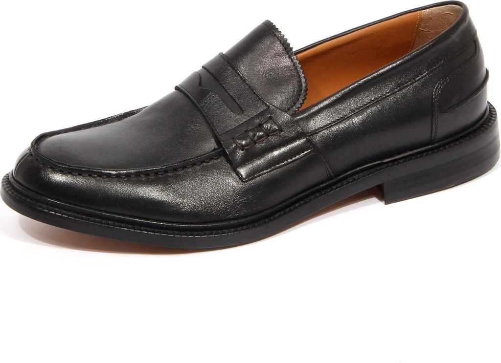 G1374 mocassino uomo POEMA schwarz Leder Loafer Männer