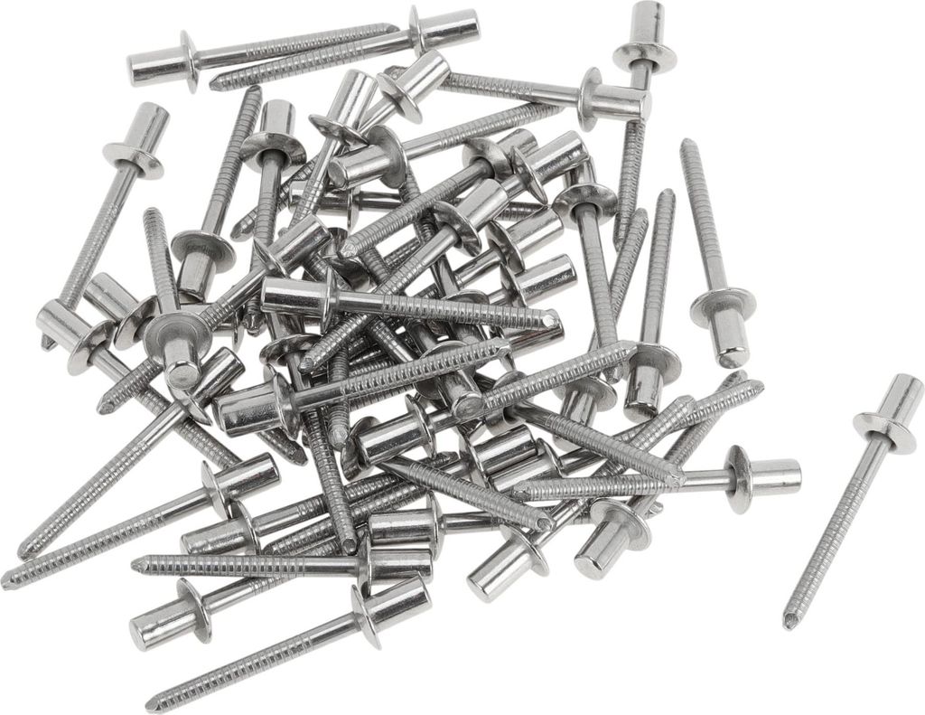 Kuppelkopf Geschlossene Dichtungsnieten 4,8 mm Griffdurchmesser 8 mm Grifflänge 9,5 mm Flanschdurchmesser Edelstahl silberfarben 50 Stück