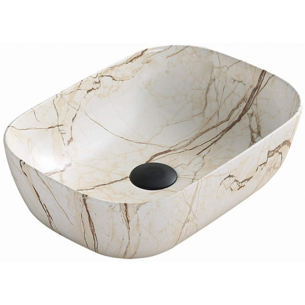 Mexen Rita Aufsatzwaschbecken 45 x 32 cm, Beige Stein - 21084592