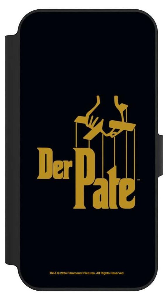 NIVOCASE Klapphülle für Apple iPhone 13 Handyhülle aus Kunst Leder NIVOflip schwarz Logo Offizielles Lizenzprodukt Der Pate