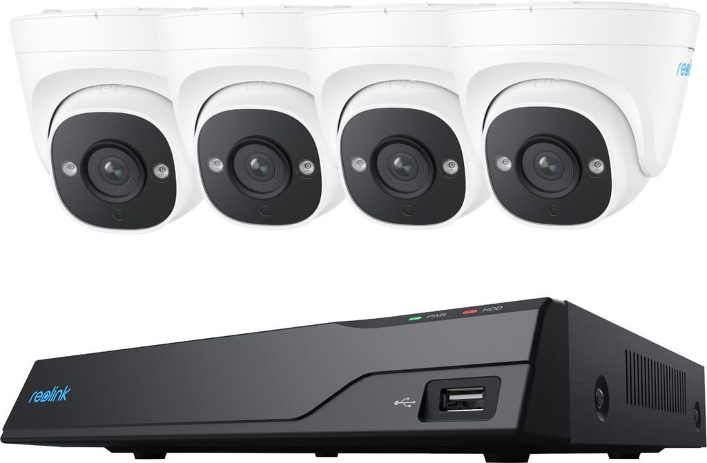 Reolink NVS8-5MD4 8-Kanal-Videoüberwachungskit 4 Dome-Kameras 5MP NVR PoE 2TB