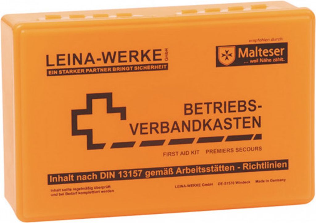 Leina-Werke Betriebsverbandkasten orange DIN 13157