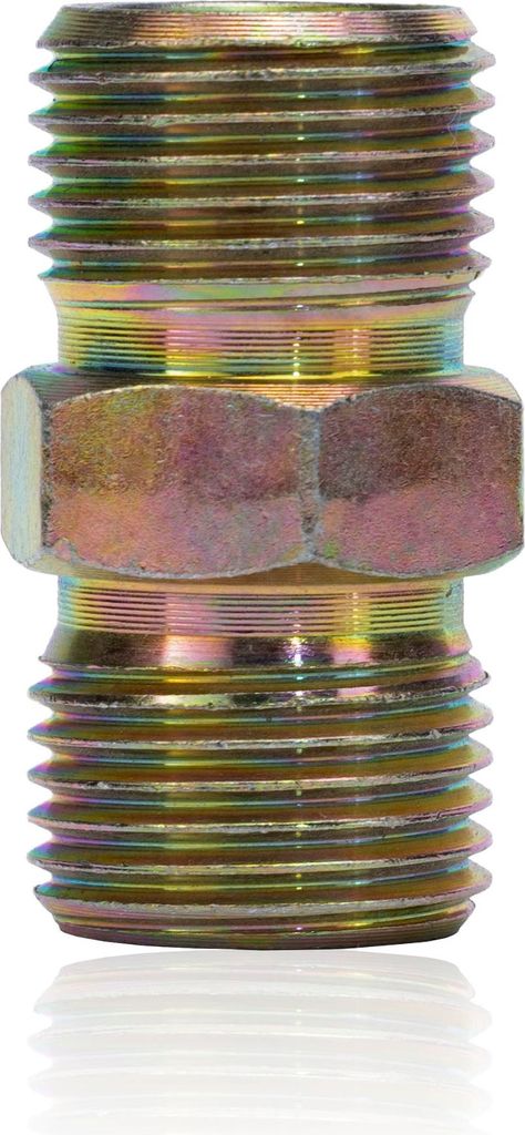 Rosfix Verbindungsstück 1/2" AG auf 1/2" AG – Edelstahl Kupplung für Farbspritzgerät | 400bar | 60° Dichtkonus | Beidseitiges Außengewinde