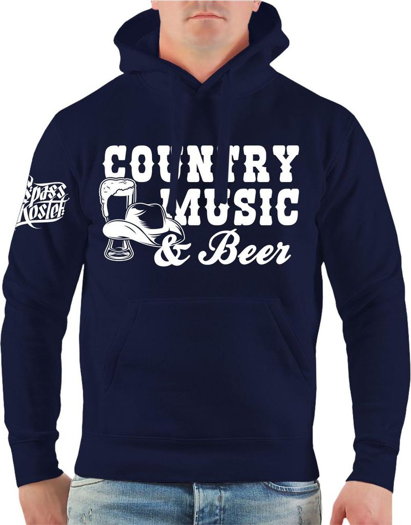 Herren Kapuzenpullover Country Music and Beer
