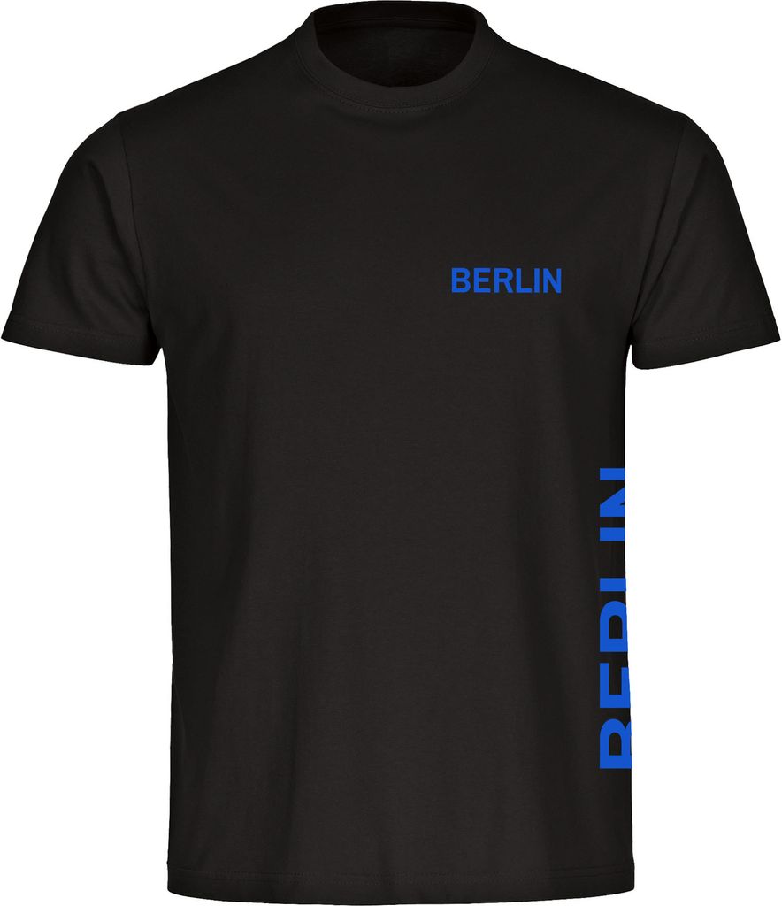 multifanshop Kinder T-Shirt - Berlin blau - Brust & Seite, schwarz, Größe 128