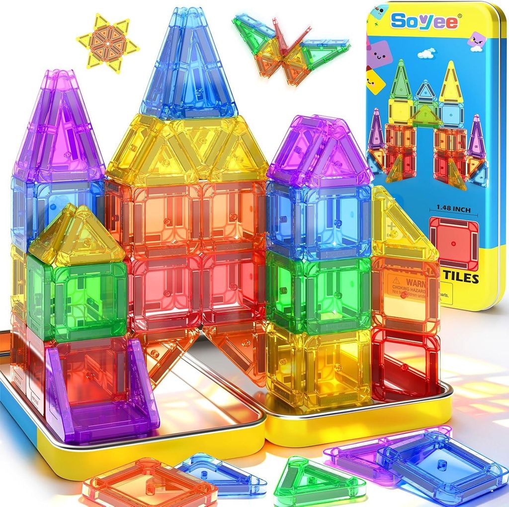 Blocs magnétiques Soyee avec boîte en métal – Jouet de Image du produit 