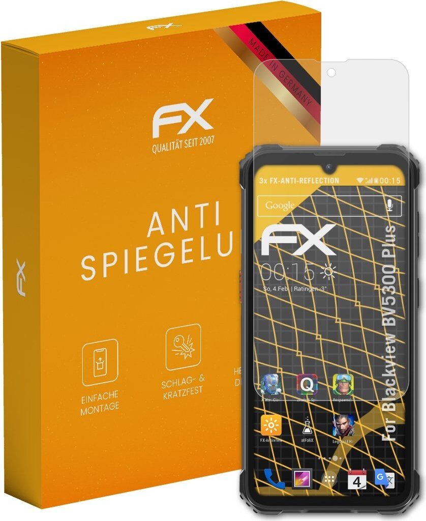 atFoliX FX-Antireflex 3x Schutzfolie kompatibel mit Blackview BV5300 Plus Displayfolie