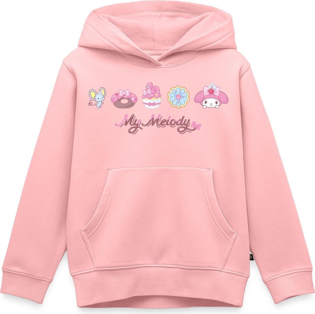 Spreadshirt My Melody Mit Flat Und Gebäckstücken Kinder Premium Hoodie, 110/116 (4 Jahre), Rosa