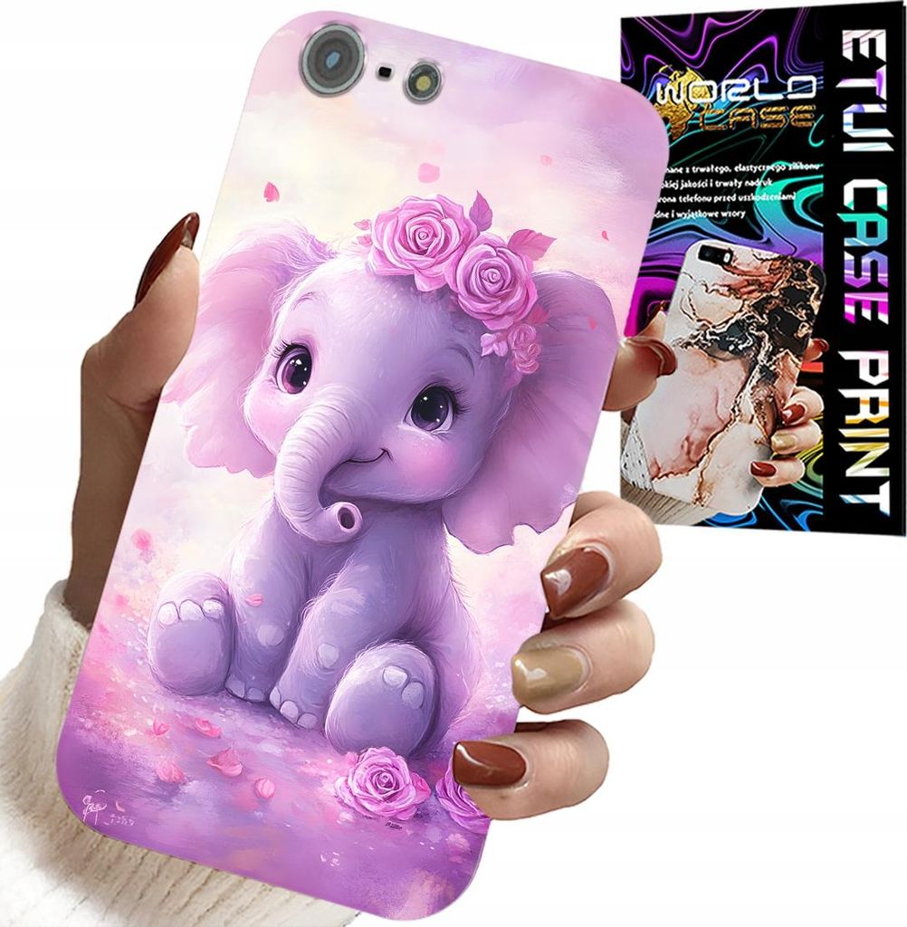 Hülle Für Iphone 5 / 5S / 5C - Niedlicher Elefant Auf Rosa Hintergrund Hülle + Folie