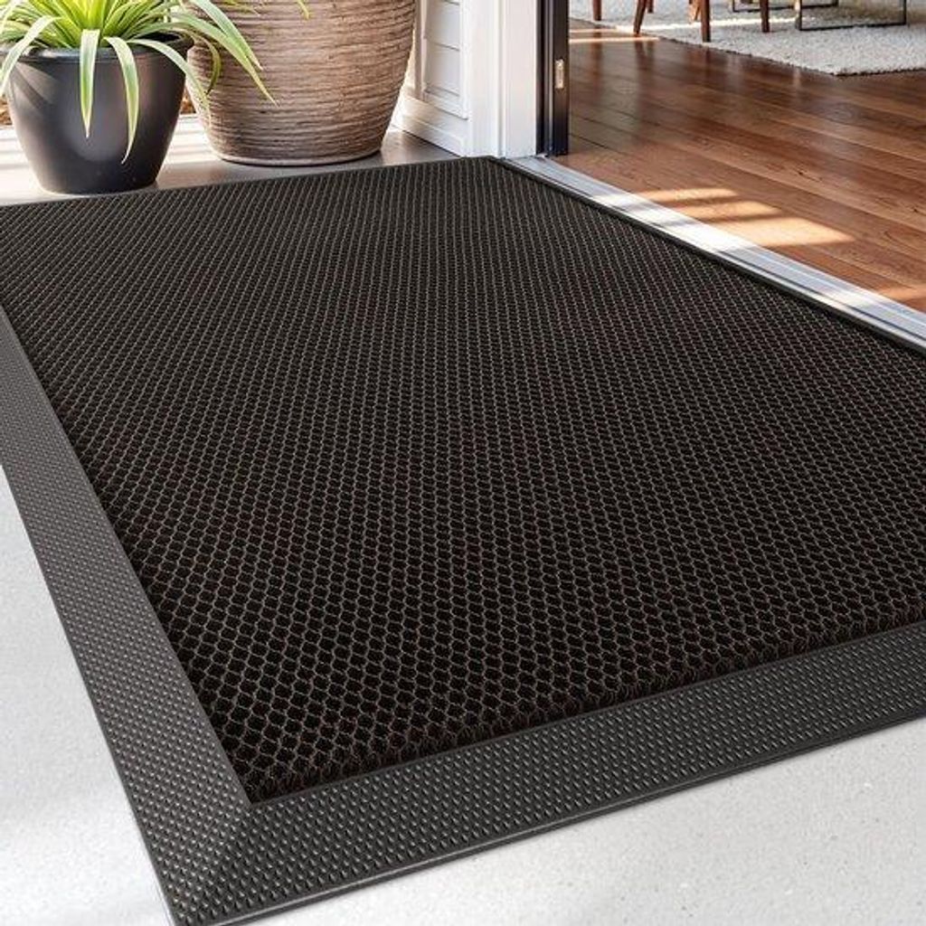 Unyqoos wetterfeste und rutschfeste Außen-Fußmatte mit Schmutzauffangsystem 43x76 cm