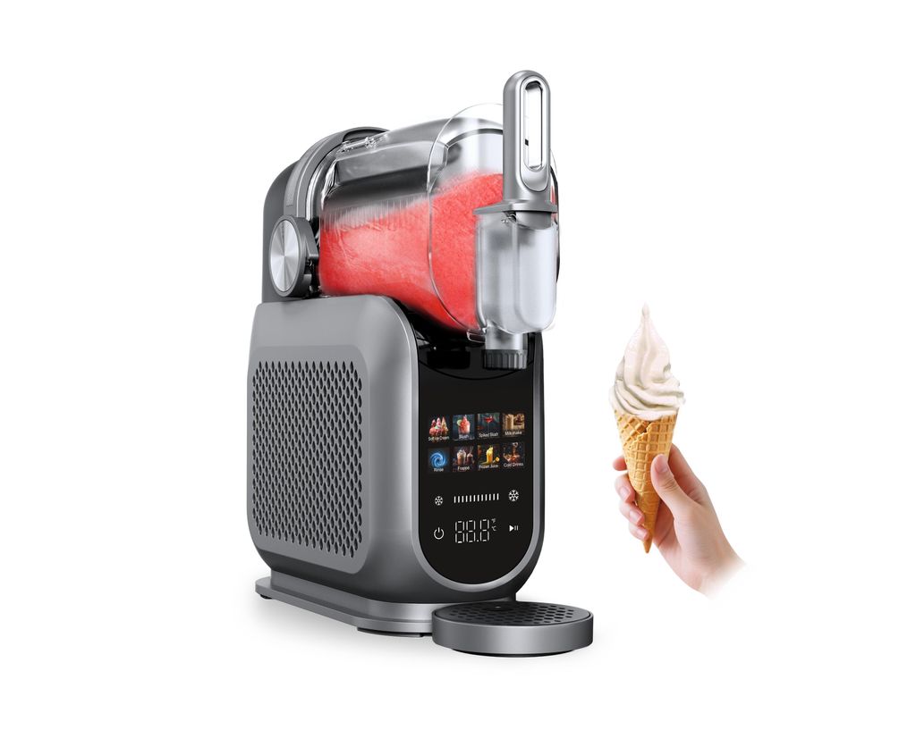 4Swiss SM026 SlushieMaster Eismaschine & Slush-Maker – 7in1 Profi-Gerät für Slushies, Frozen Cocktails, Softeis & Frappé, 1,8L Kapazität, Sel...