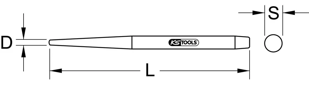 KS TOOLS 129.2190 Punzone di montaggio 6mm - Acciaio Cromo Vanadio Professionale