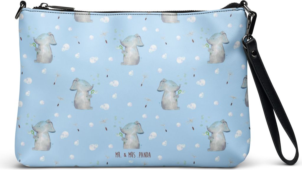 Mr. & Mrs. Panda Damentasche Elefant Seifenblasen - Blau - Geschenk, Damen Umhängetasche, Tasche, Liebe, Handtasche, Elefanten, Kleine, Lustige Sp...