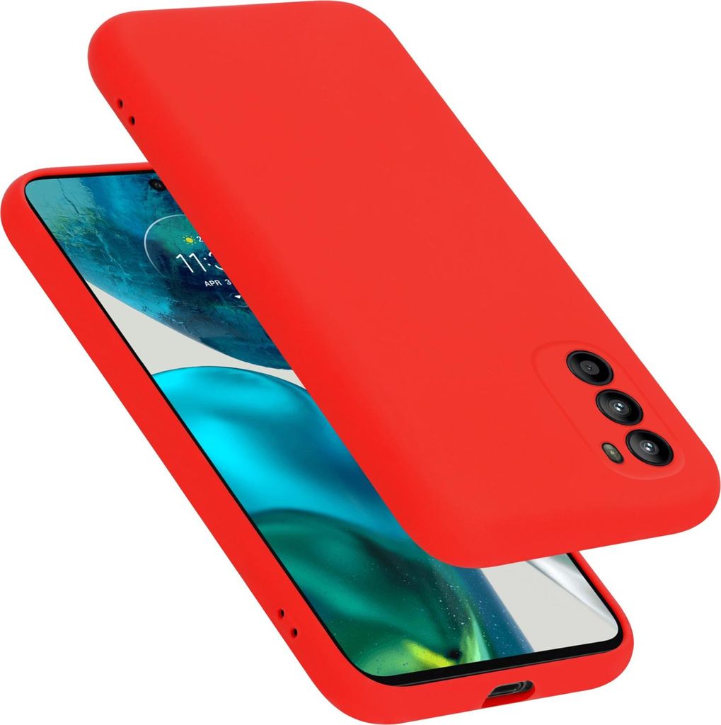Cadorabo Schutzhülle für Motorola MOTO G52 4G / G82 5G Hülle in Rot Handyhülle Case Cover TPU Etui