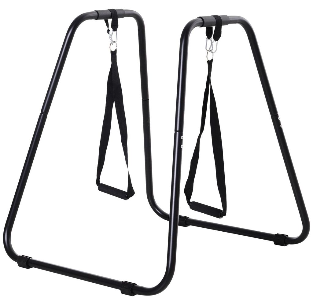 Dipstation Stabiler Dip Ständer Mit Schlingentrainer, Robustes Stahlgestell, Schwarz, 90X81X92,5Cm