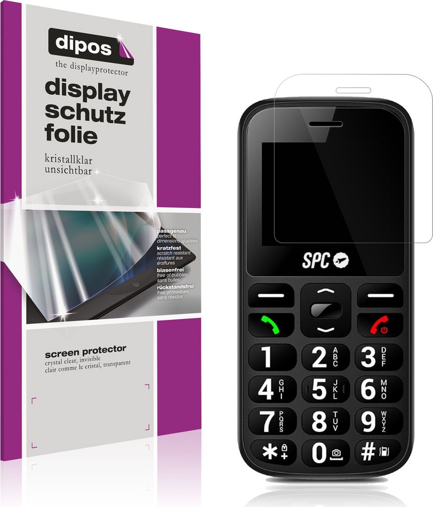 4x Schutzfolie für SPC Fortune 2 klar Displayschutzfolie Folie Display Schutz dipos