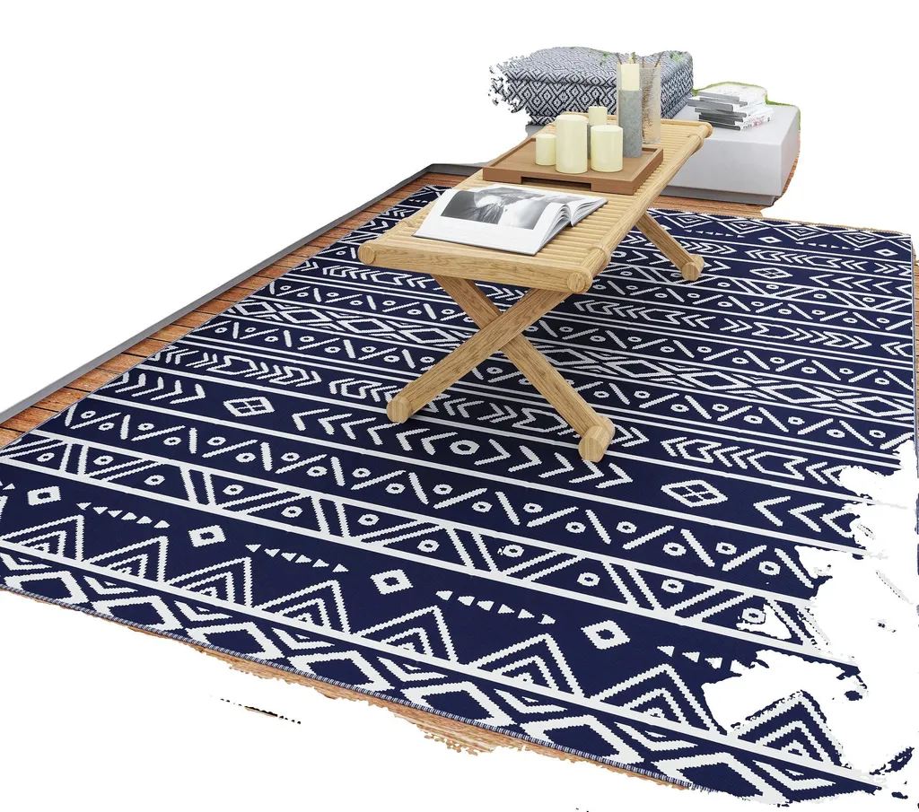 Tapis de sol extérieur 182x274 cm en tissu durable et facile à poser
