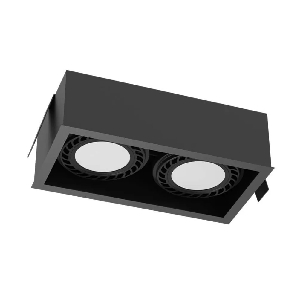 Luminaire Encastré Rectangulaire CAGE 3274 Brosline Noir 2xGU10 18W