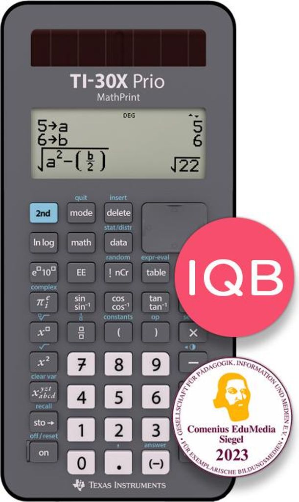 Texas Instruments TI-30X Prio MathPrint Schulrechner, grau Produktbild 