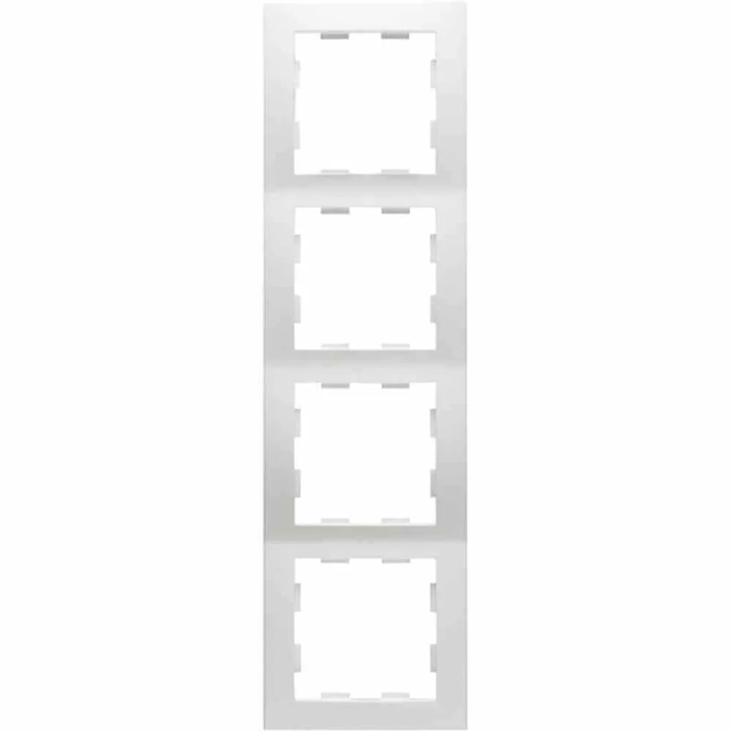 Plaque de finition 4 postes Peha quadruple D 11.574.02 en blanc polaire