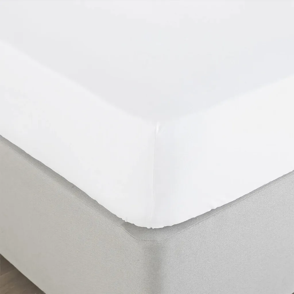 Drap-housse Blanc Bambou Paoletti Lit Double pour Sommeil Frais