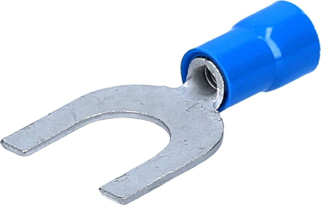 10 Stück Kalitec GKSBU5 Kabelschuhe Gabelkabelschuhe 1,5-2,5mm² I blau teilisoliert I PVC Kragen U5 I zum Verbinden von Kabeln oder Litzen I sch...